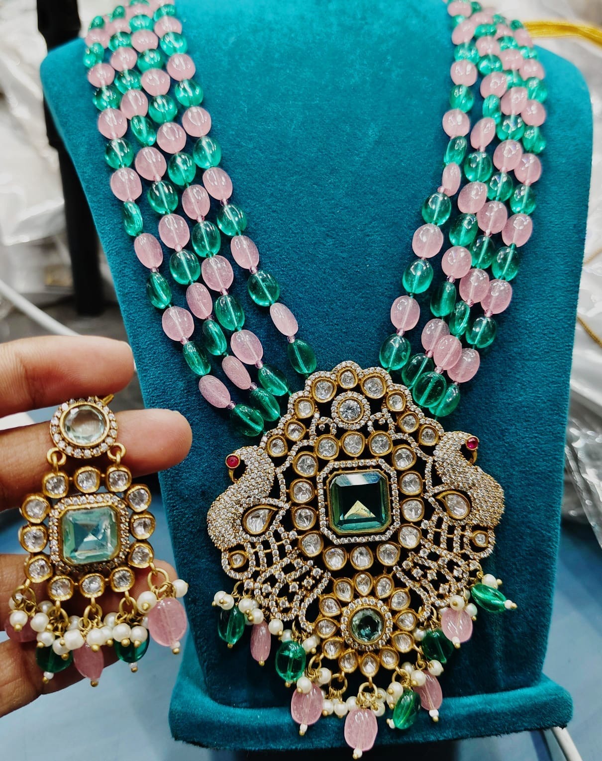 Victorian Polki Kundan Necklace - 10085 - 2