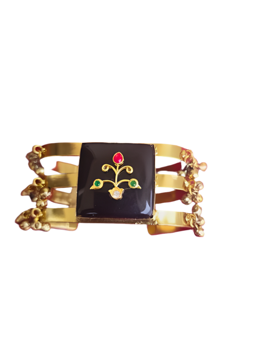 Fusion Ghungroo Bracelet Cuff - 10130 - 3