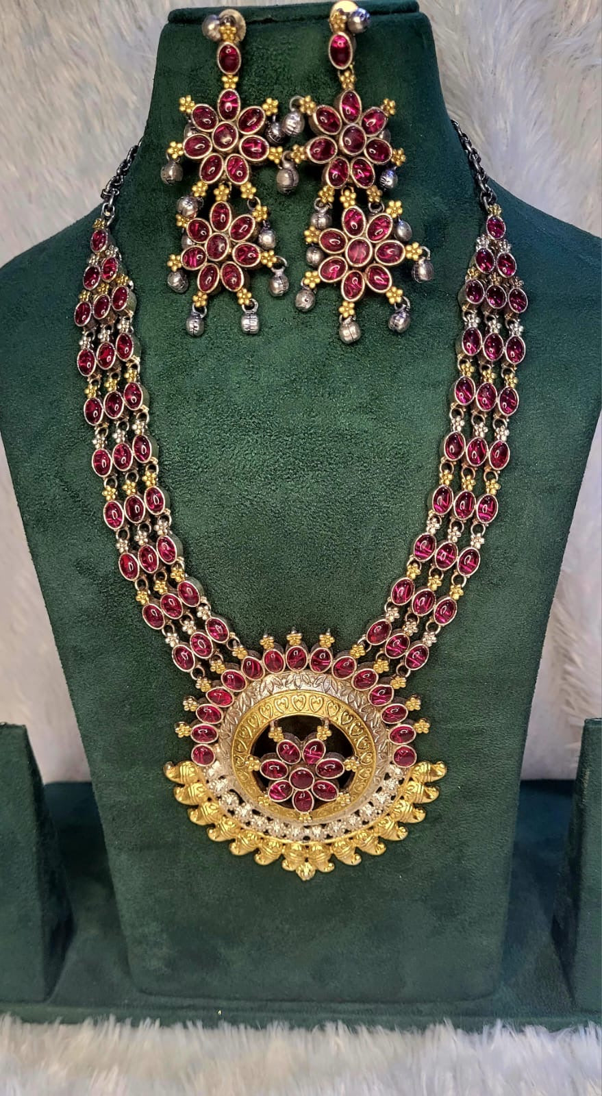 Ganga Jamuna Necklace - 10095
