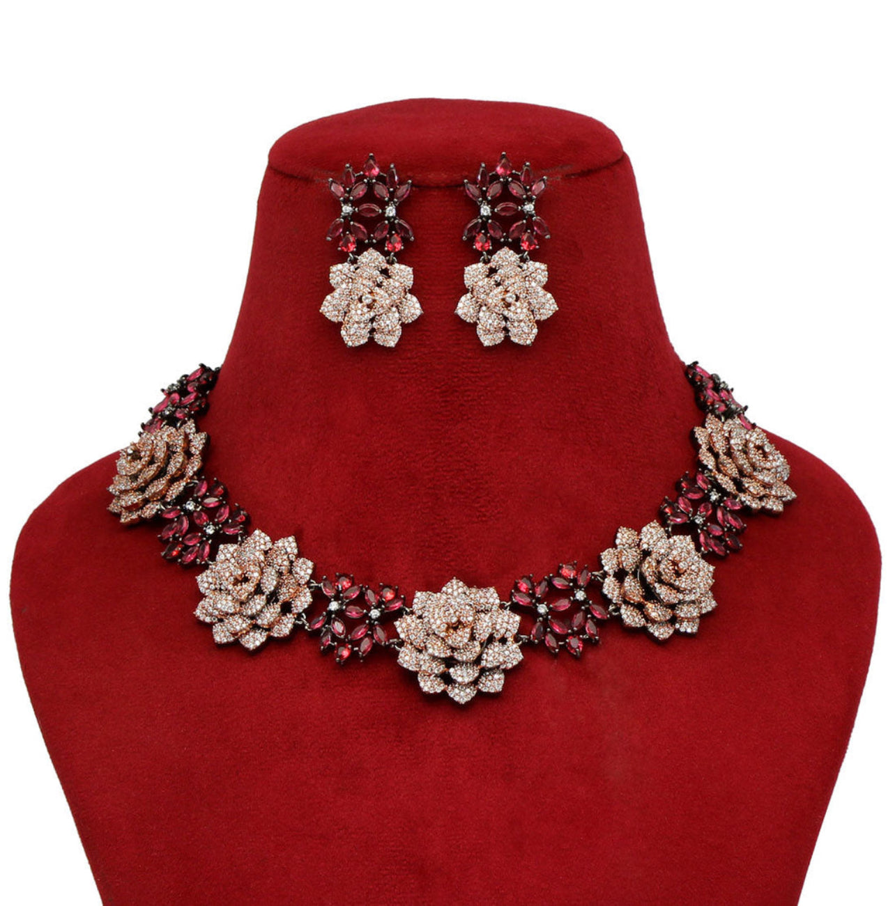 Rose Diamond Necklace - 10089
