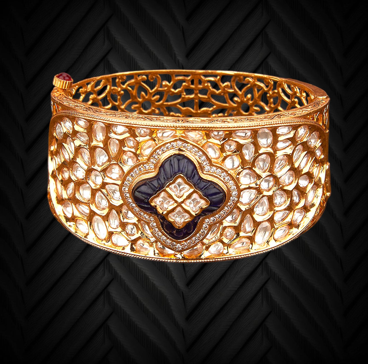 Kundan Openable Bracelet - 10050