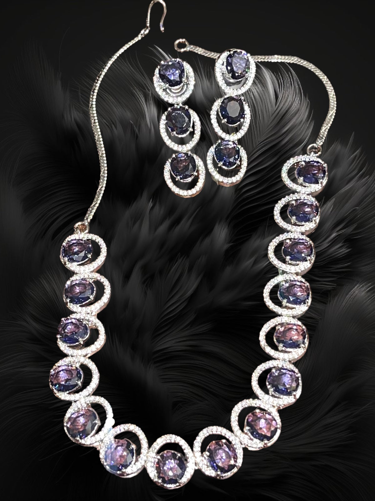 AD Stone Necklace Set - 10048 - 2