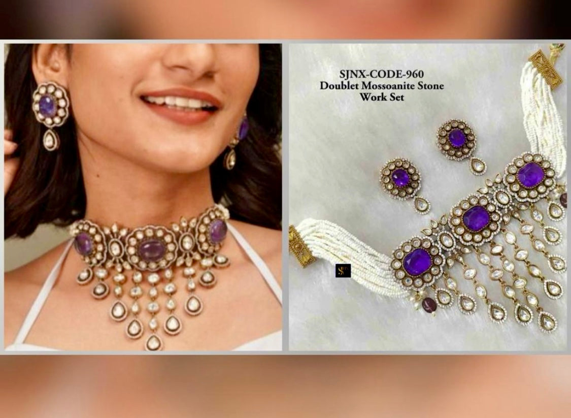 Moissanite Choker Necklace - 10122