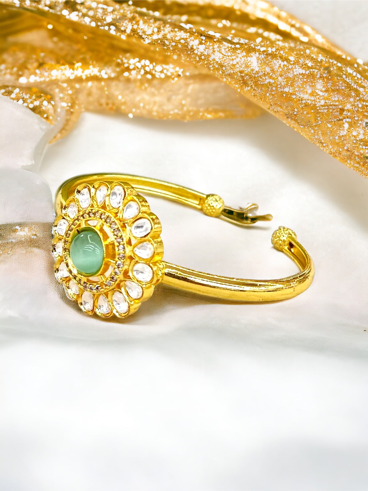 Gold Kada Bracelet - 10067 - 2