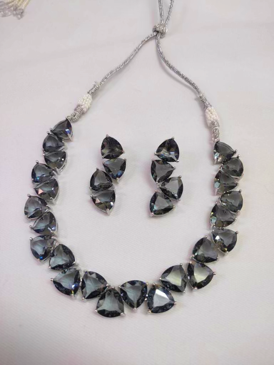 Russian Cut Stone Necklace - 10002 - 3 colors