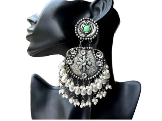 Meera Oxidized Earrings - 10103