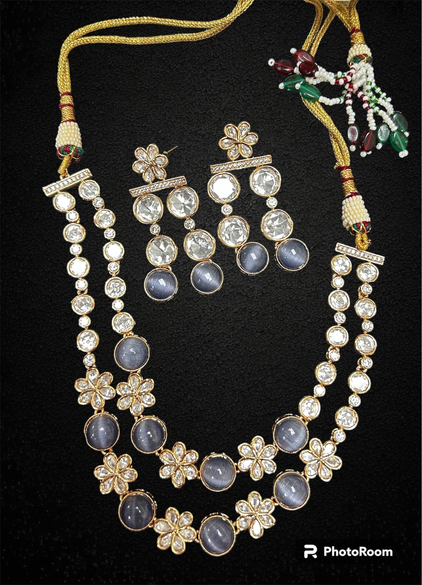 Tiyani Kundan Double Layer Necklace- 10017