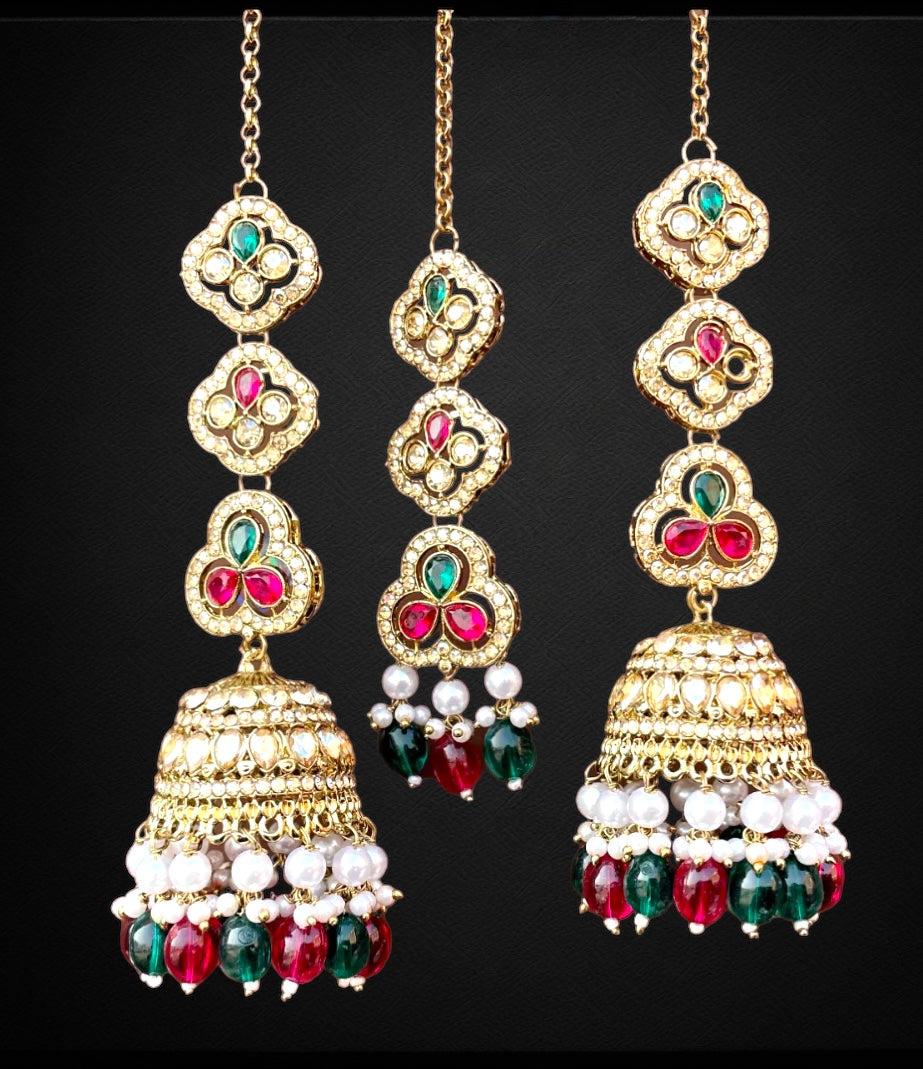 Jhumkas With Mangtikka Set - 10022 - 2