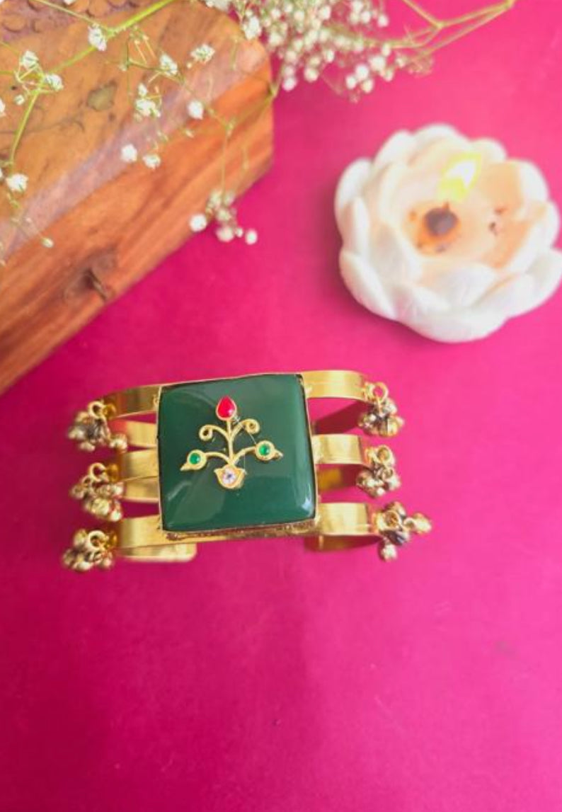 Fusion Ghungroo Bracelet Cuff - 10130 - 3