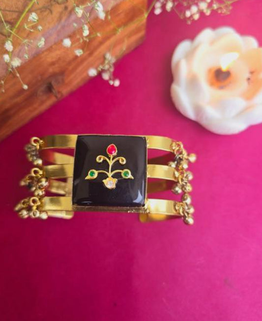 Fusion Ghungroo Bracelet Cuff - 10130 - 3