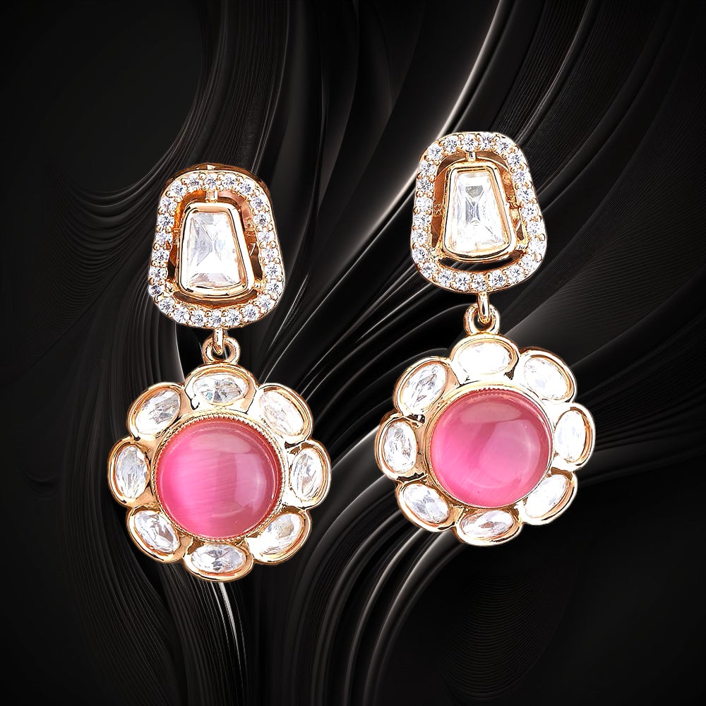 Kundan Fusion Earrings - 10058 - 5