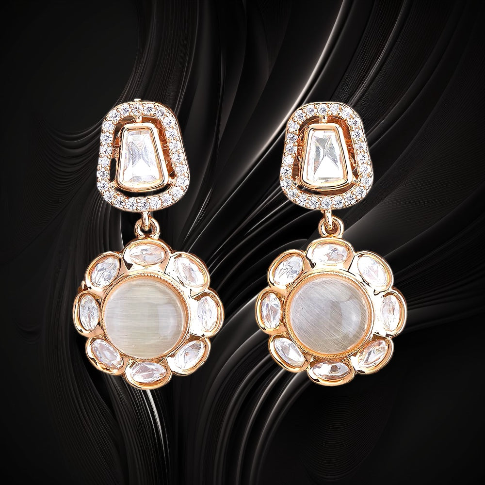 Kundan Fusion Earrings - 10058 - 5