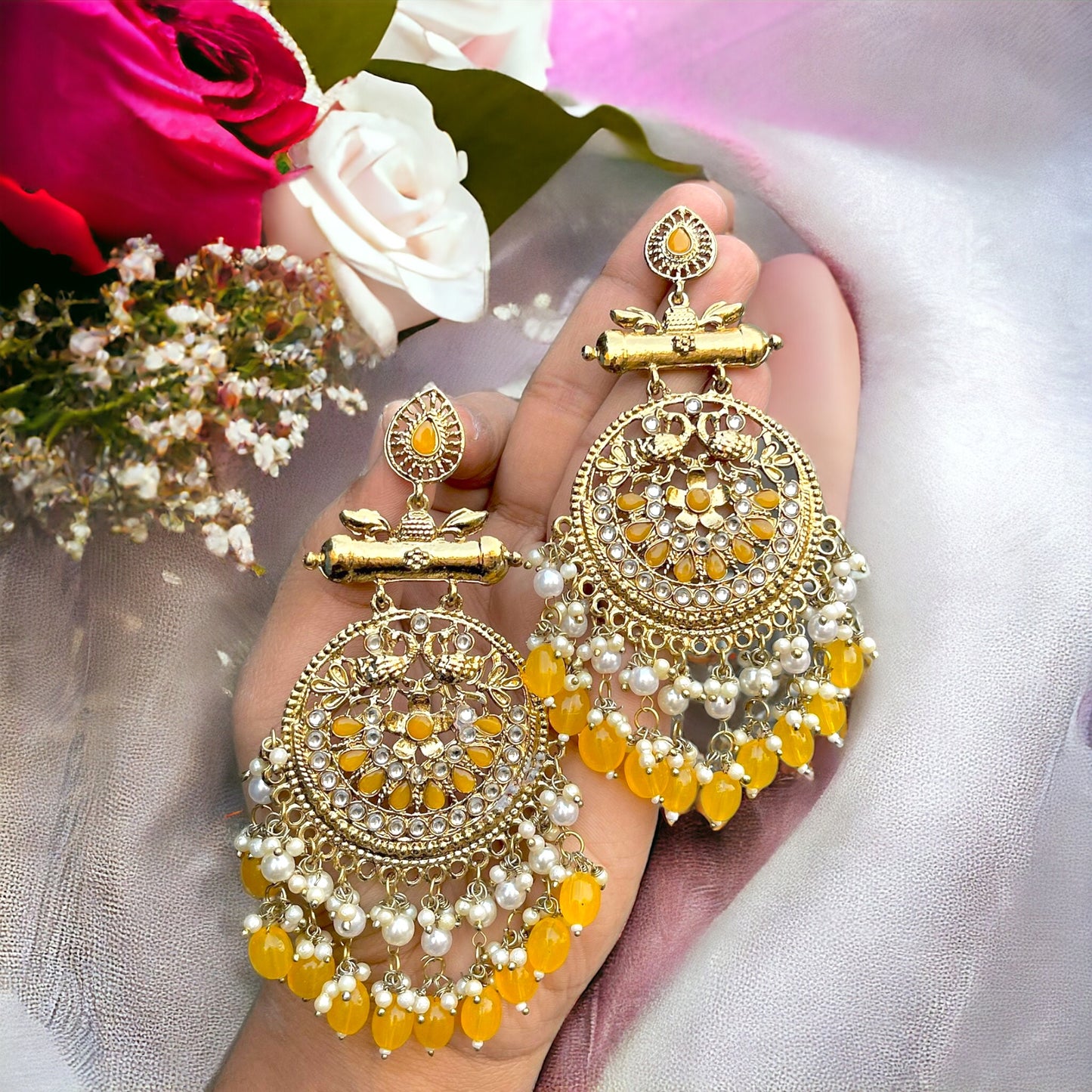 Long Jhumka Earrings - 10061 -7