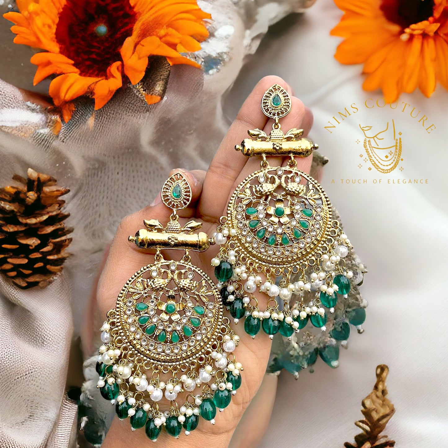 Long Jhumka Earrings - 10061 -7