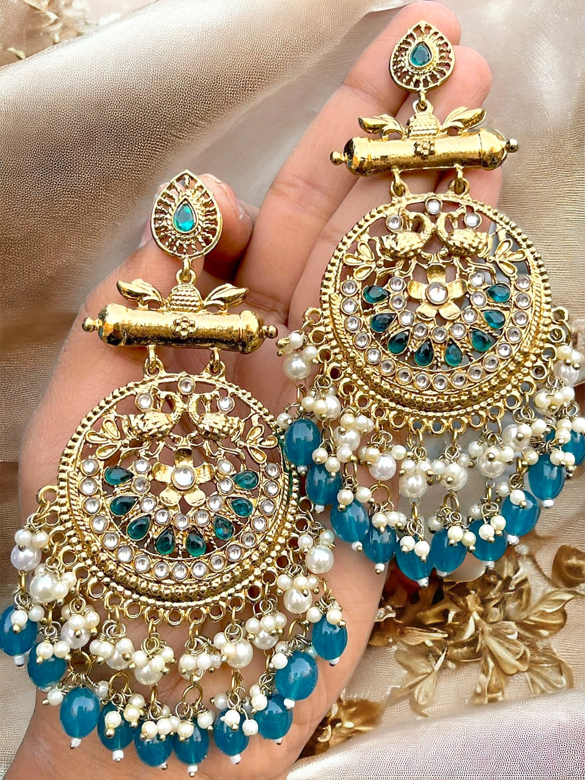 Long Jhumka Earrings - 10061 -7