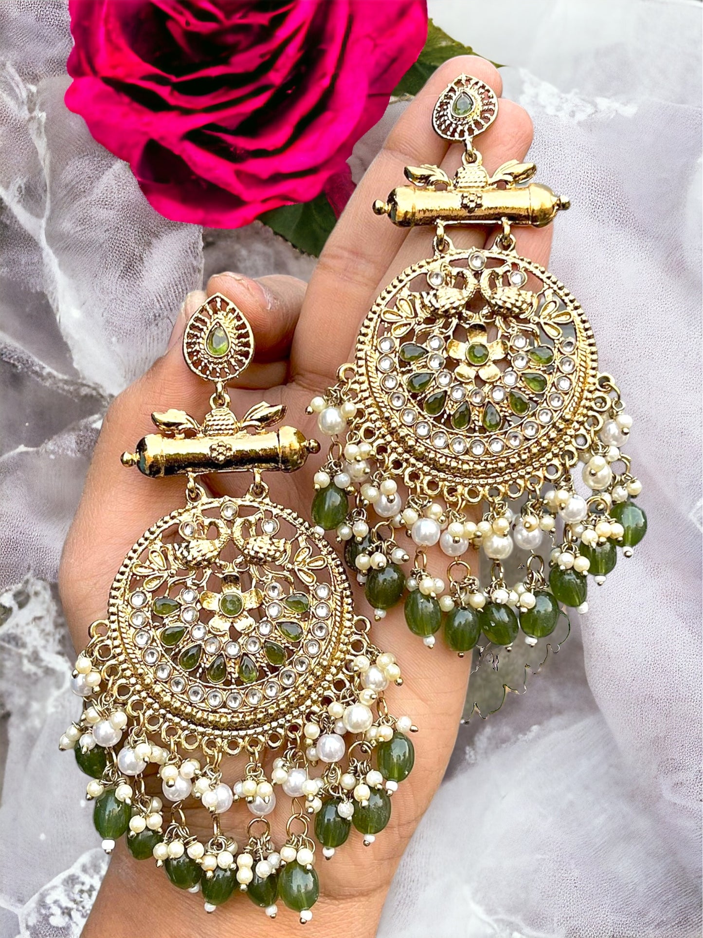 Long Jhumka Earrings - 10061 -7